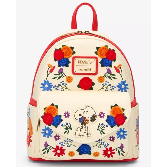 Loungefly x Peanuts Floral Snoopy Dog Mini Backpack - Picture 4 of 15